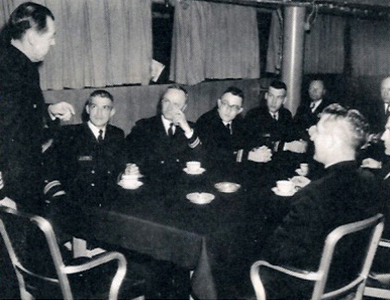 Lieutenant Capodanno at a briefing